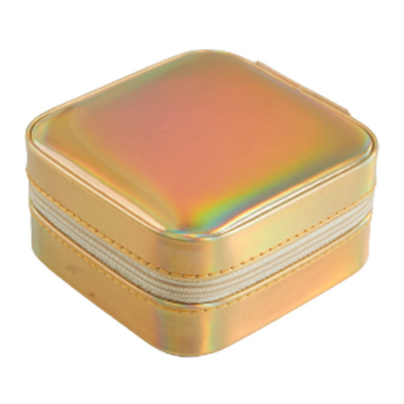 HJY015 Dual Layer PU Leather Jewelry Box Necklaces Earrings Rings Bracelets Travel Jewelry Storage Case
