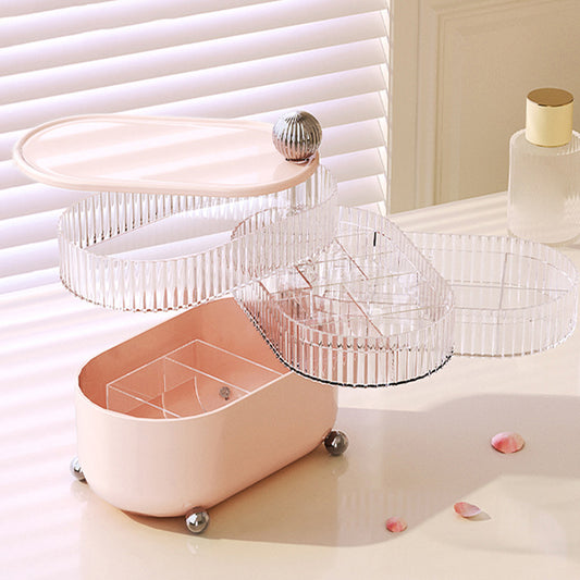 Rotary Storage Tray Rack Transparent Multi-Layers Earring Bracelet Jewelry Organizer Container