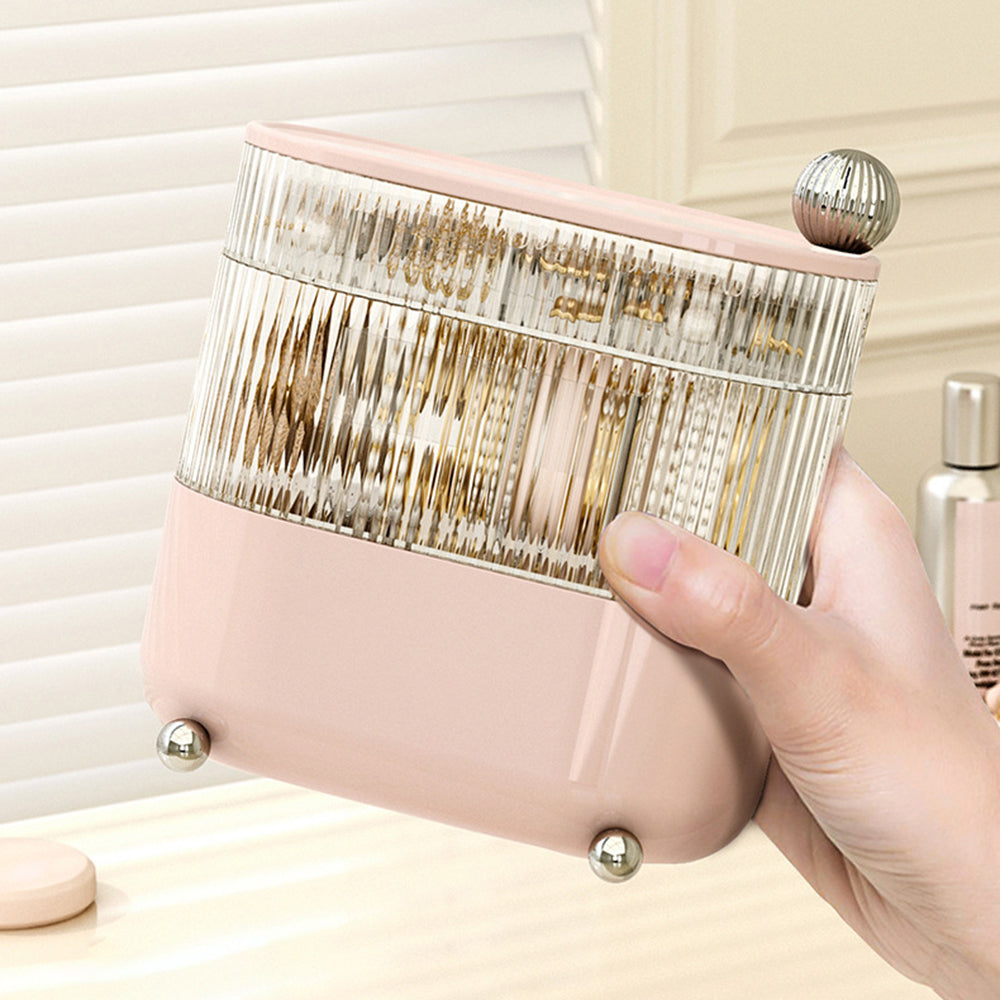 Rotary Storage Tray Rack Transparent Multi-Layers Earring Bracelet Jewelry Organizer Container
