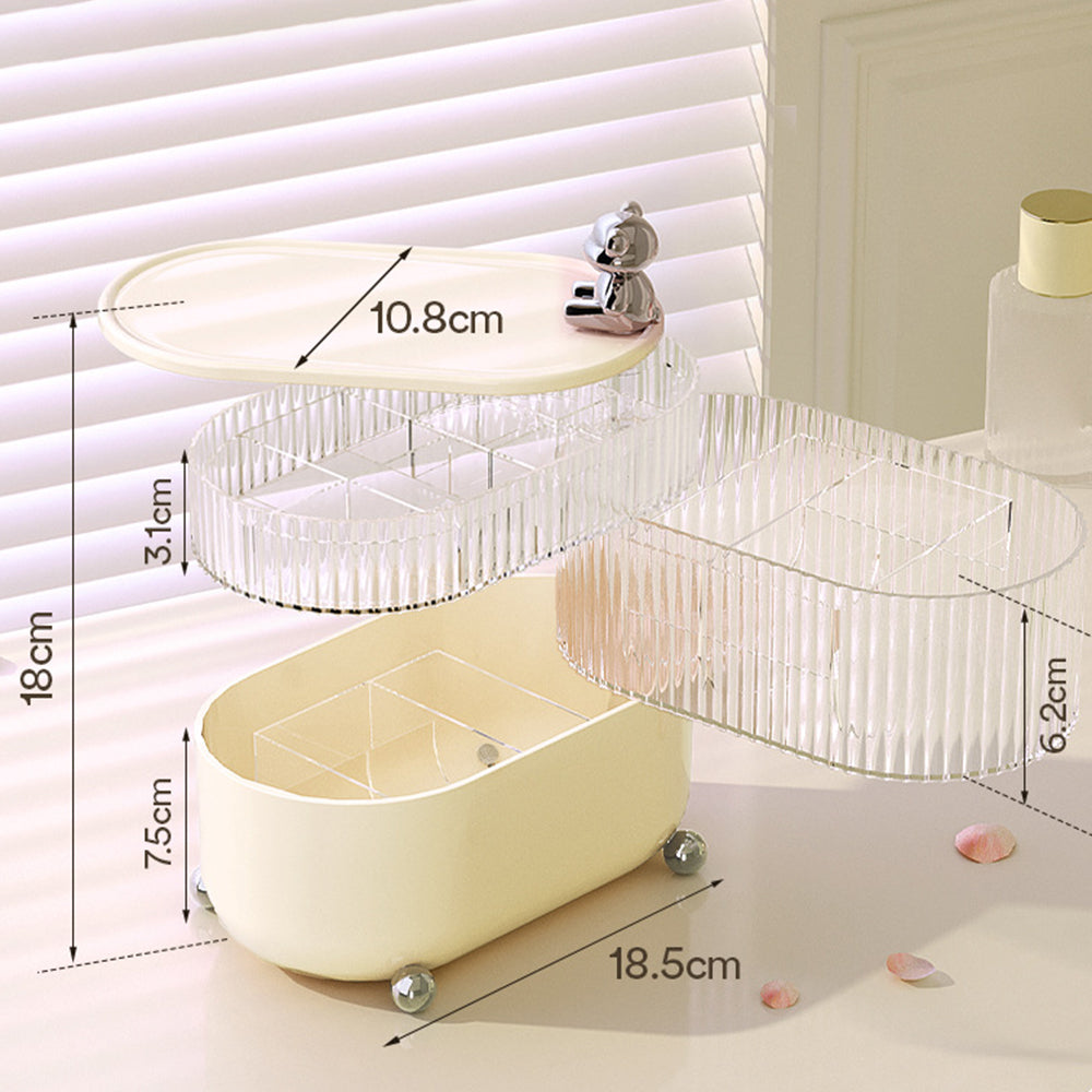 Rotary Storage Tray Rack Transparent Multi-Layers Earring Bracelet Jewelry Organizer Container