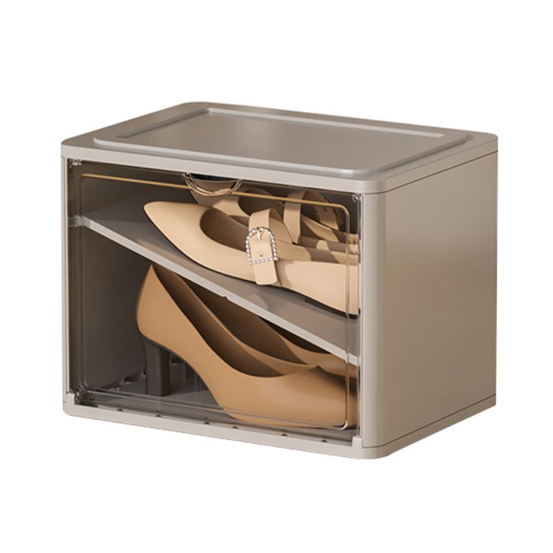 PET+PP Shoe Storage Box Dust-proof Clear Window Foldable Stackable Shoe Organizer for Office Home Car