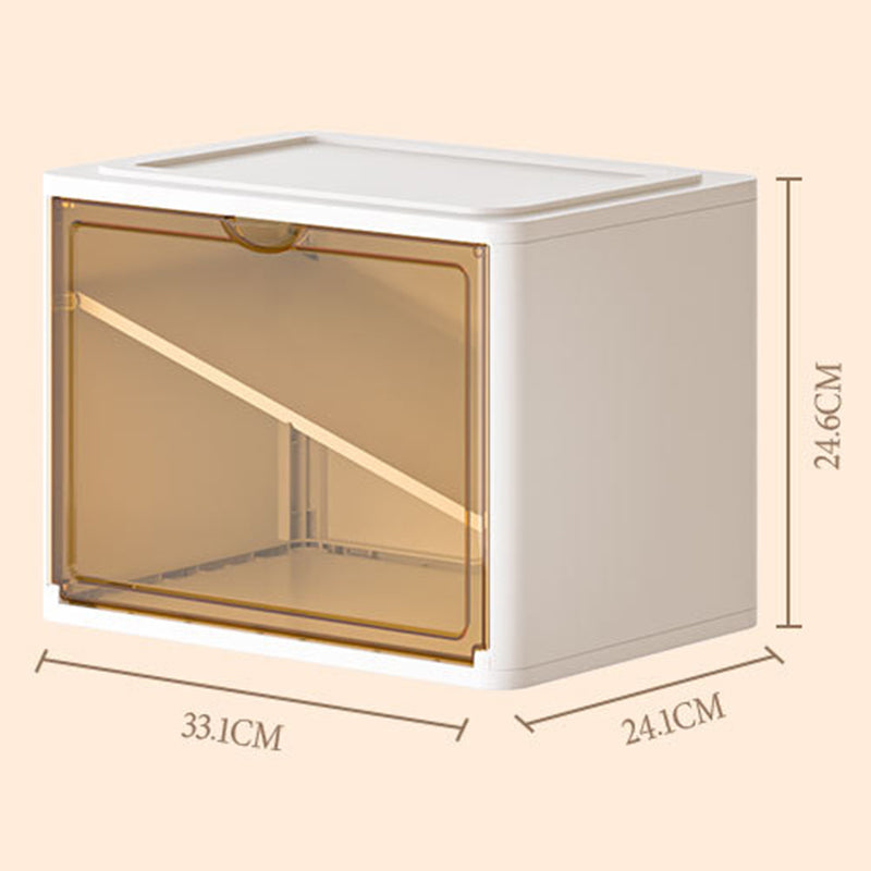 PET+PP Shoe Storage Box Dust-proof Clear Window Foldable Stackable Shoe Organizer for Office Home Car