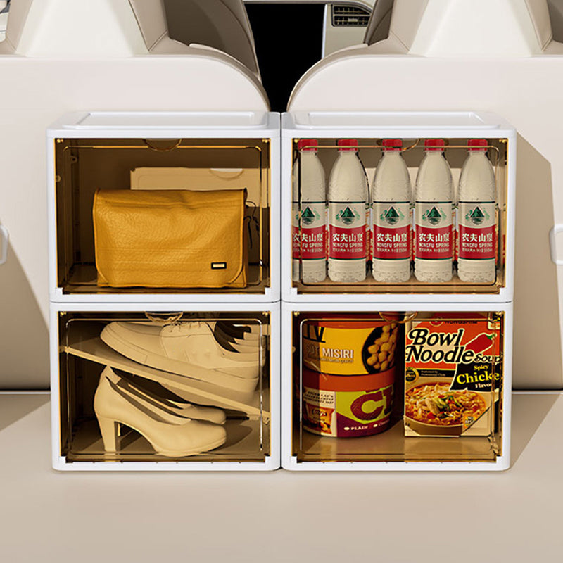PET+PP Shoe Storage Box Dust-proof Clear Window Foldable Stackable Shoe Organizer for Office Home Car