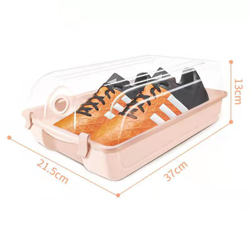 4PCS Thickened Shoe Organizer Clear Design Plastic Storage Box Shoe Rack Holder for Home, Size: L