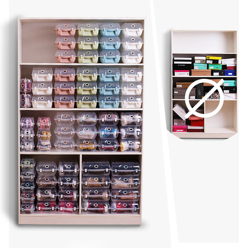 4PCS Thickened Shoe Organizer Clear Design Plastic Storage Box Shoe Rack Holder for Home, Size: L
