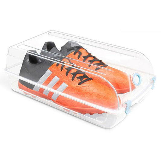 Dustproof Thickened Shoe Storage Box Home Shoe Organizer Transparent Plastic Organization Bin Case, Size: L