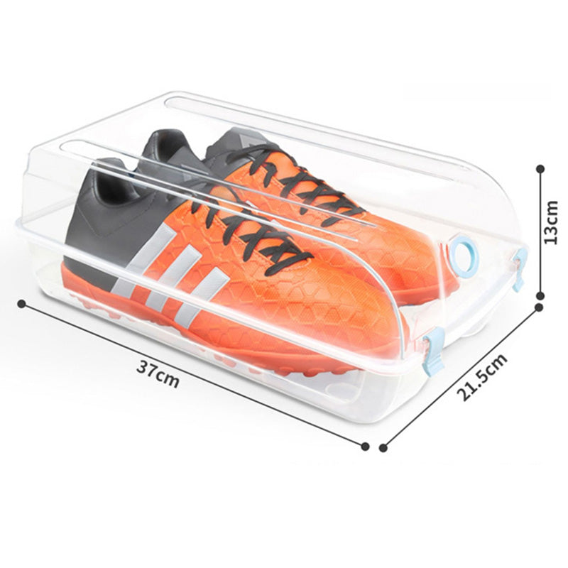 Dustproof Thickened Shoe Storage Box Home Shoe Organizer Transparent Plastic Organization Bin Case, Size: L