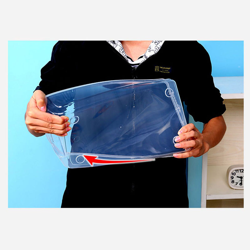 Dustproof Thickened Shoe Storage Box Home Shoe Organizer Transparent Plastic Organization Bin Case, Size: L