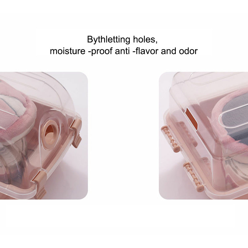 Dustproof Thickened Shoe Storage Box Home Shoe Organizer Transparent Plastic Organization Bin Case, Size: L