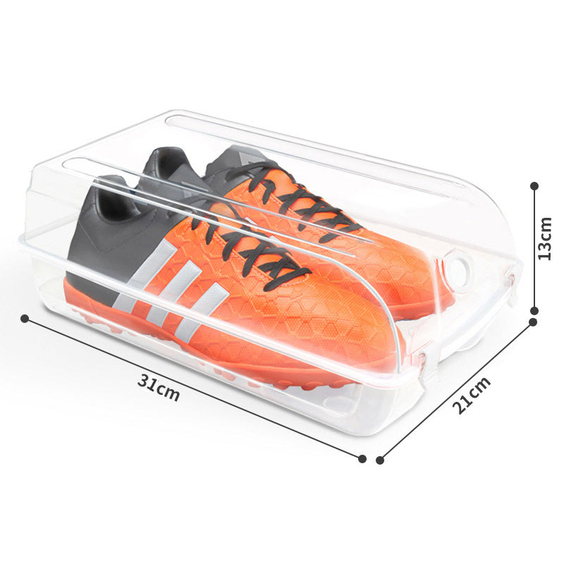 4PCS Transparent Shoe Organizer Box Home Closet Plastic Shoe Storage Case Organizer, Size: M