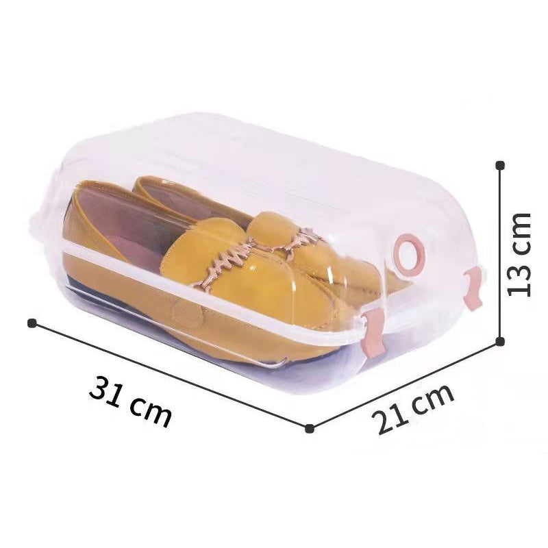 4PCS Transparent Shoe Organizer Box Home Closet Plastic Shoe Storage Case Organizer, Size: M