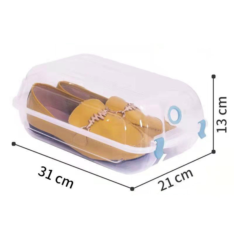 4PCS Transparent Shoe Organizer Box Home Closet Plastic Shoe Storage Case Organizer, Size: M