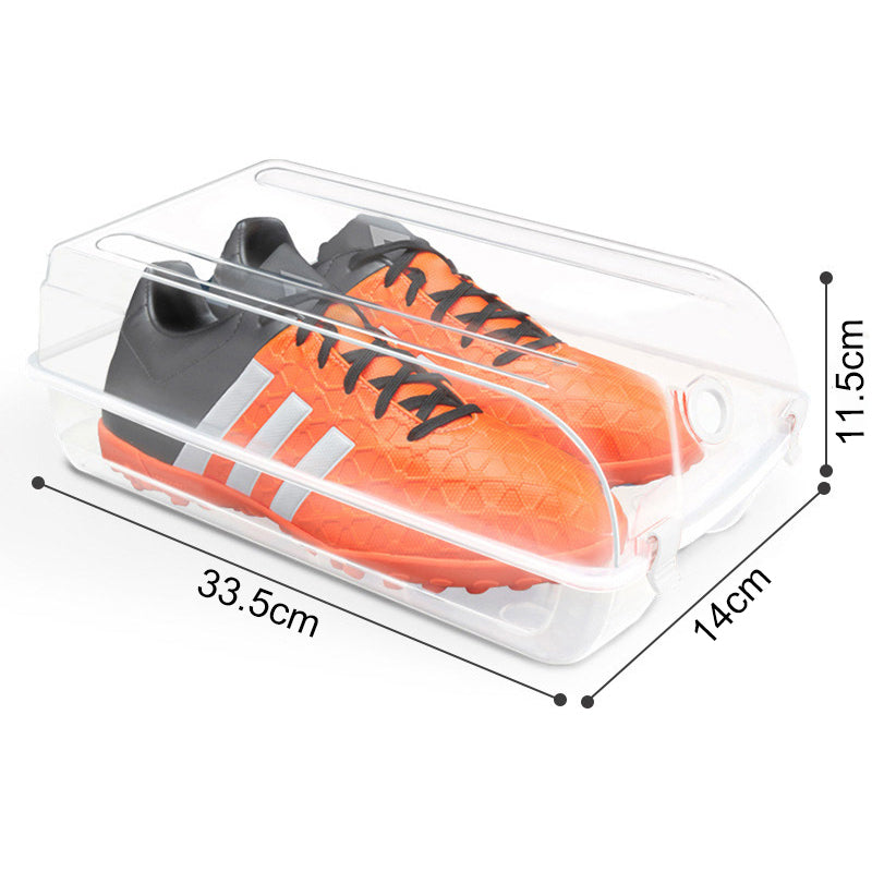 Thickened Shoe Organizer Transparent Plastic Shoe Storage Box for Home Closet Shelf, Size: S