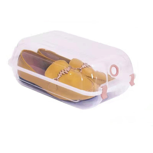 Thickened Shoe Organizer Transparent Plastic Shoe Storage Box for Home Closet Shelf, Size: S