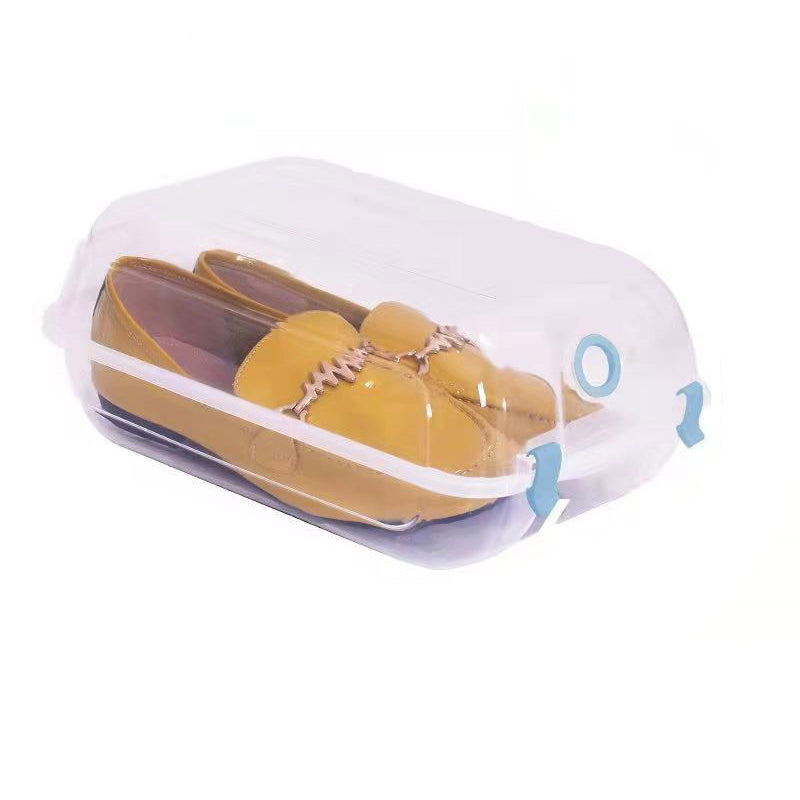 Thickened Shoe Organizer Transparent Plastic Shoe Storage Box for Home Closet Shelf, Size: S