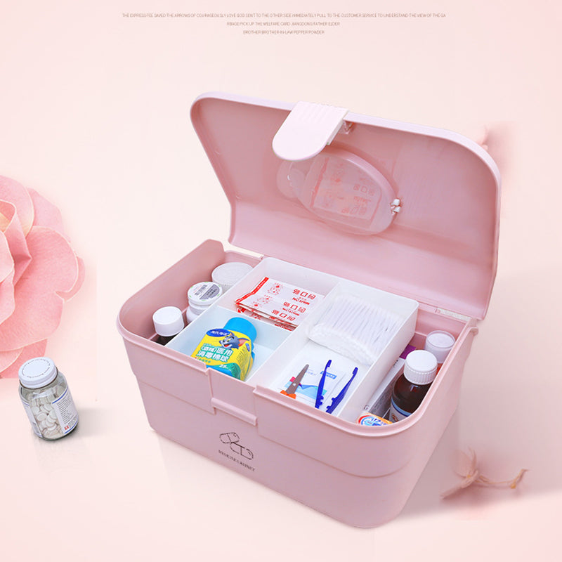 Dual-Layer Pill Organizer PP+ABS Pill Box Medicine Organizer Case Holder for Home