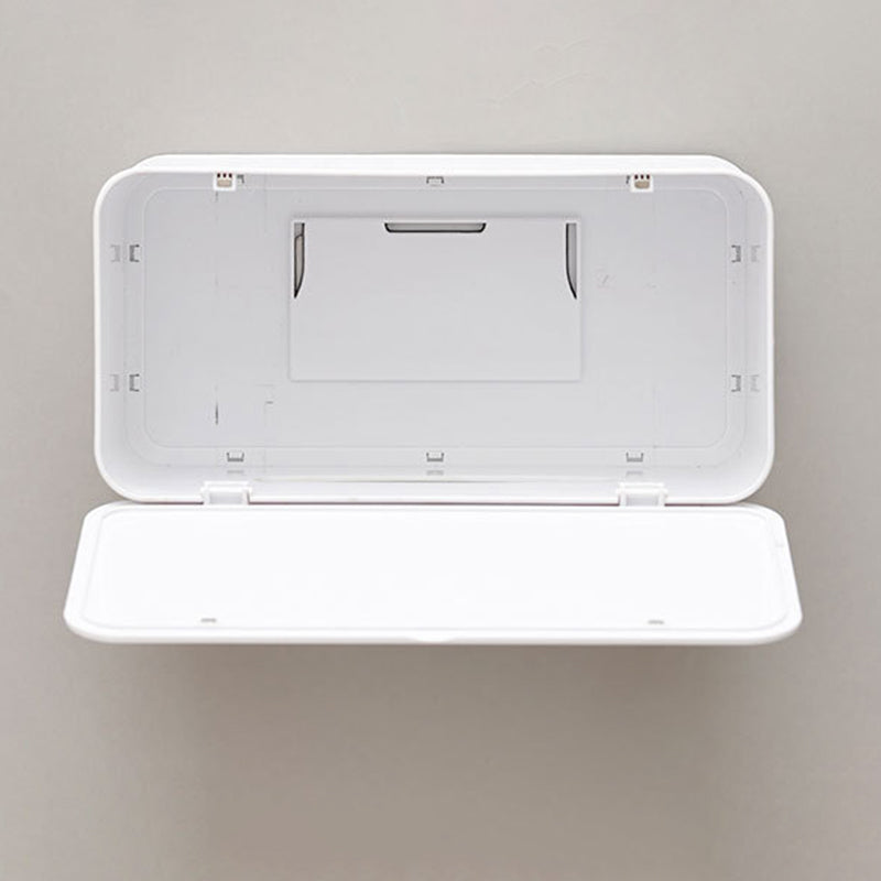 Wall Mounted Toilet Paper Holder ABS+Magnet Storage Shelf Tissue Box Rack for Home Bathroom