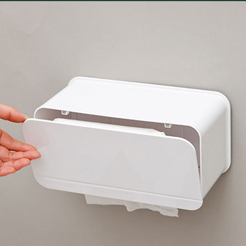 Wall Mounted Toilet Paper Holder ABS+Magnet Storage Shelf Tissue Box Rack for Home Bathroom