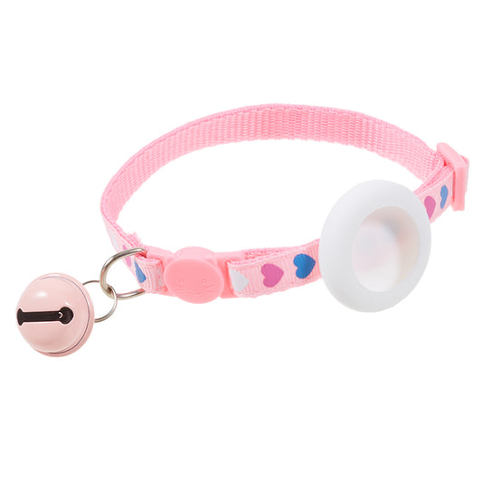 For AirTag Tracker Cat Collar Adjustable Pet Collar Silicone Waterproof Case with Bell
