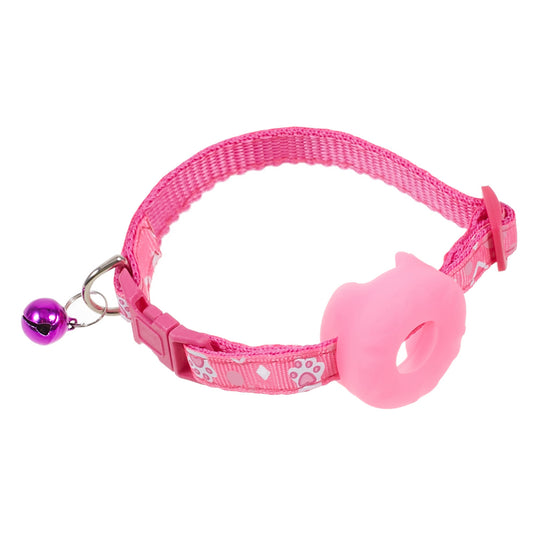 For Airtag Tracker Protective Silicone Case Adjustable Cat Puppy Pet Collar with Bell