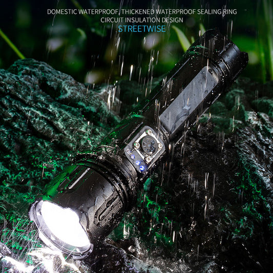 X20C Adventure Outdoor Sports Flashlight Portable 5-Gear Telescopic Zoom Flashlight (No Battery)