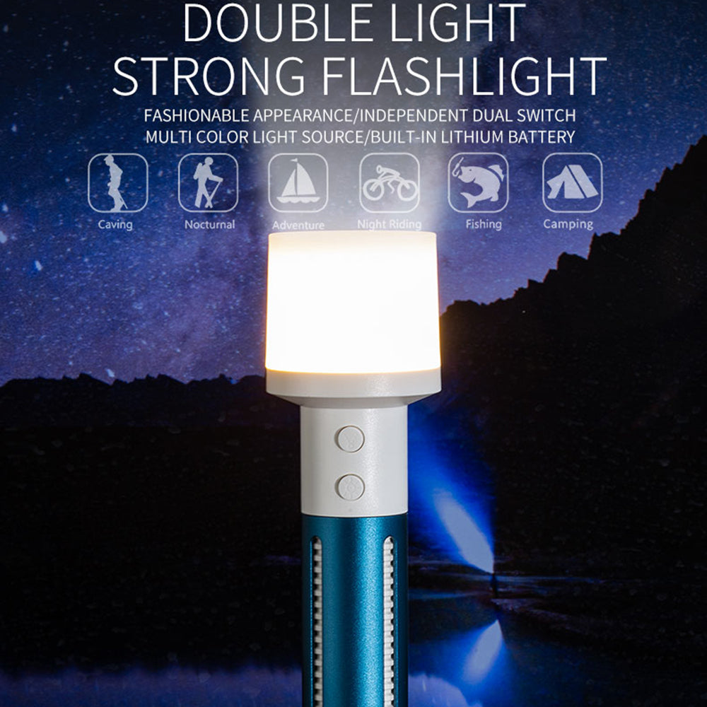 CH23036 Dual Light Flashlight Waterproof LED Beads Multi-color Night Light Anti-Slip Portable Flashlight