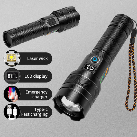 A06-A 20W Bright Laser 5-Mode Flashlight Aluminum Alloy Waterproof Outdoor Camping Hiking Torch
