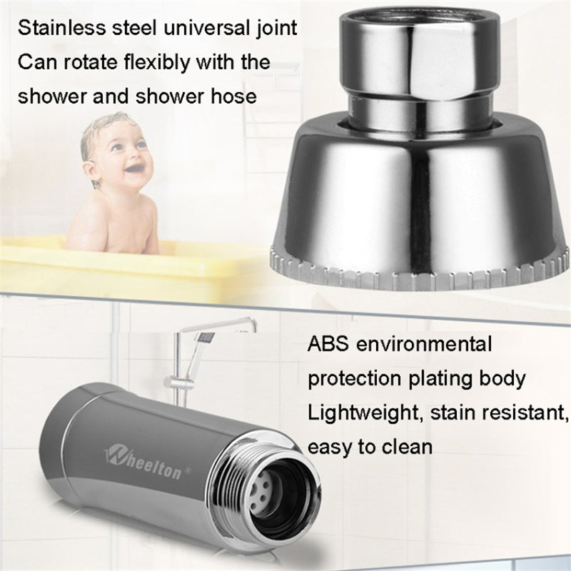 WHEELTON WHT-301 Household Bath Water Purifier Shower Sink KDF+Activated Carbon+CaSO3 3 Layer Water Filter