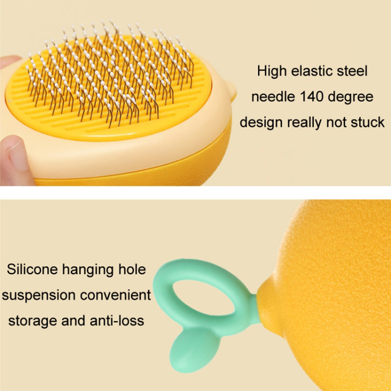 Fruit-shaped Cats Dogs Hair Remover Needle Comb Scrubber Pet Grooming Tool