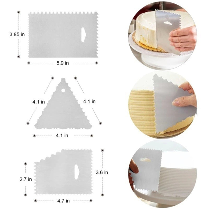 35-in-1 12-inch Aluminium Alloy Cake Turntable with Icing Spatula Smoother Pastry Nozzles (BPA Free, No FDA Certificate)