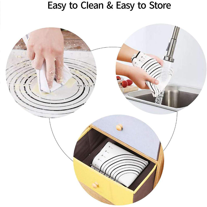40x50CM Dough Rolling Mat 0.35MM Thick Non-stick Pad Fiberglass Cloth + Silicone Pastry Mat (BPA-Free, No FDA Certified)