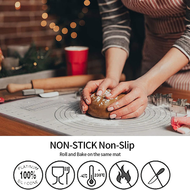 60x80CM Folld-Grade Fiberglass Cloth + Silicone Pastry Mat Dough Rolling Mat Non-stick Pad (BPA-Free, No FDA Certified)