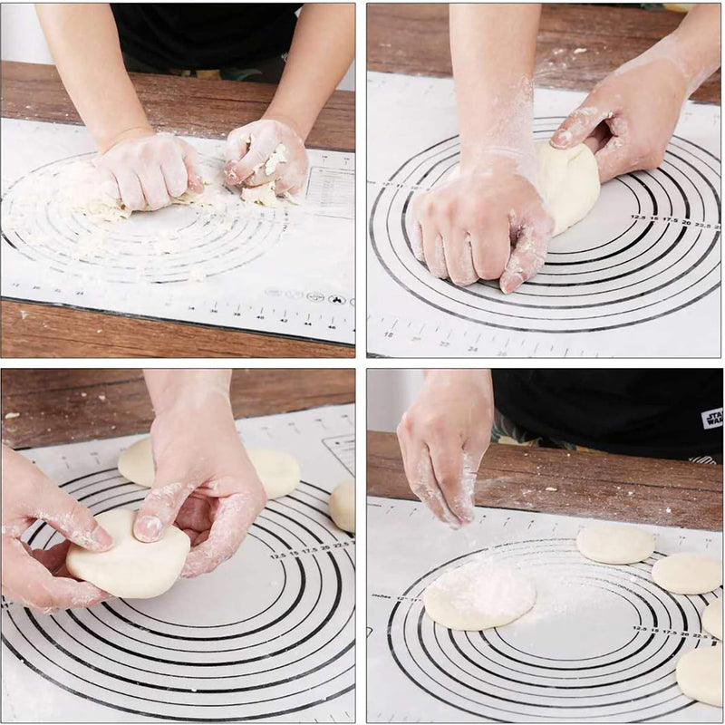 60x60CM Fiberglass Cloth + Silicone Pastry Mat Placement Mat Non-stick Dough Rolling Pad (BPA-Free, No FDA Certified)