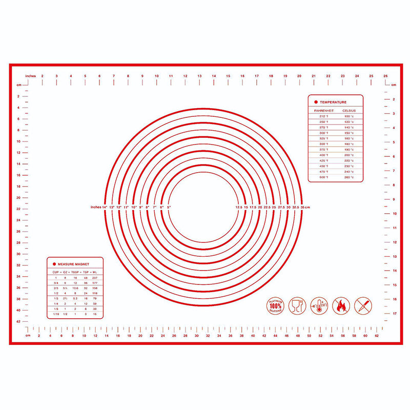 50x70CM Fiberglass Cloth + Silicone Pastry Mat Dough Rolling Mat 0.35MM Thick Non-stick Pad (BPA-Free, No FDA Certified)