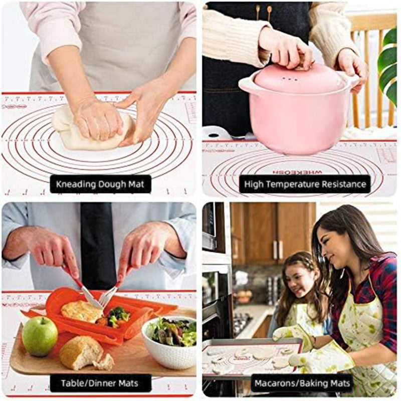 50x70CM Fiberglass Cloth + Silicone Pastry Mat Dough Rolling Mat 0.35MM Thick Non-stick Pad (BPA-Free, No FDA Certified)