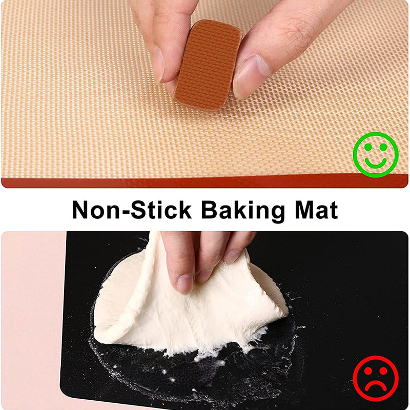 Non-stick Silicone Baking Mat Cookie Pad Rolling Dough Mat Oven Sheet, Cutted Edge / 29.5x42cm (BPA-Free, No FDA Certified)
