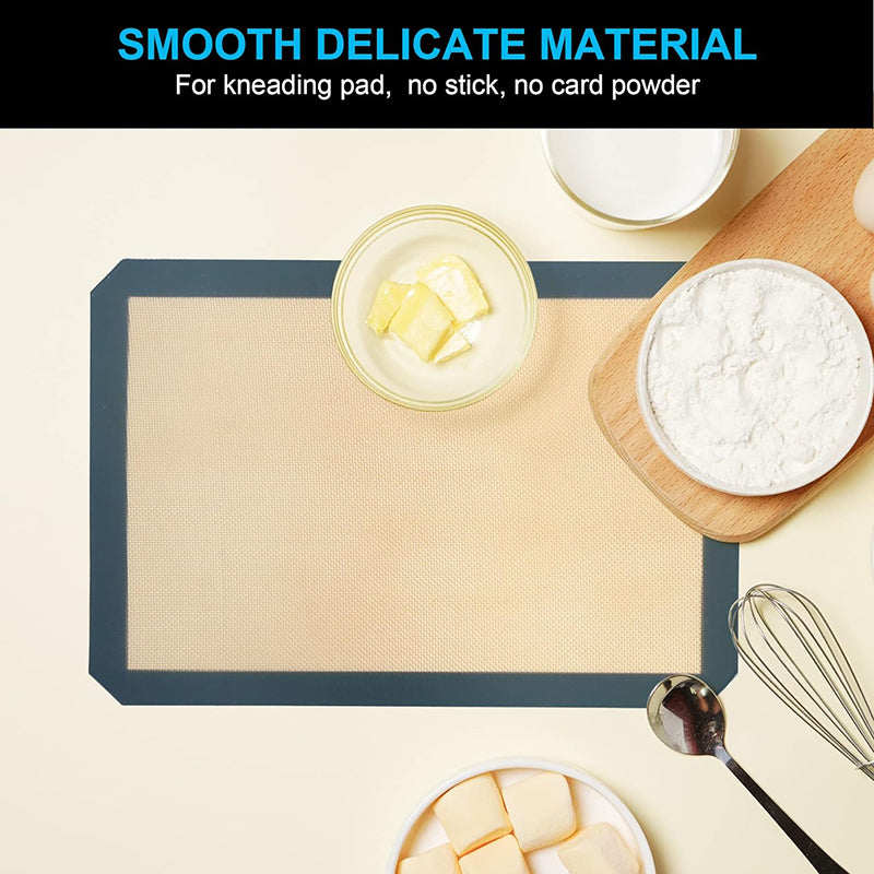 Heat Resistant Silicone Baking Mat Cookie Pad Rolling Dough Mat Oven Sheet, Cutted Edge / 30x40cm (BPA-Free, No FDA Certified)