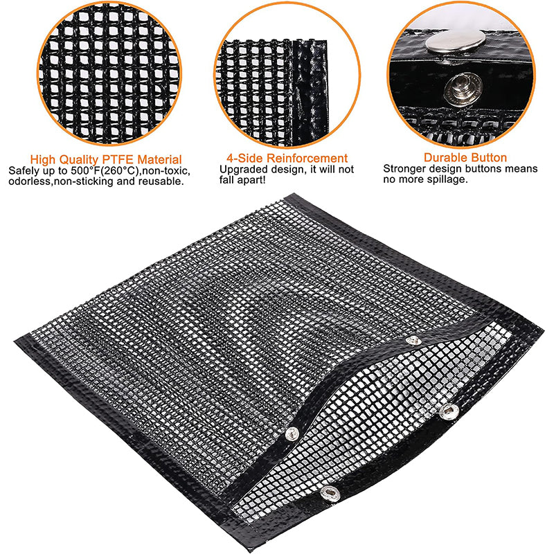 24x14CM Fiberglass BBQ Grilling Mesh Bag Grill Accessories Vegetables Grilling Pouch (BPA-Free, No FDA Certified)