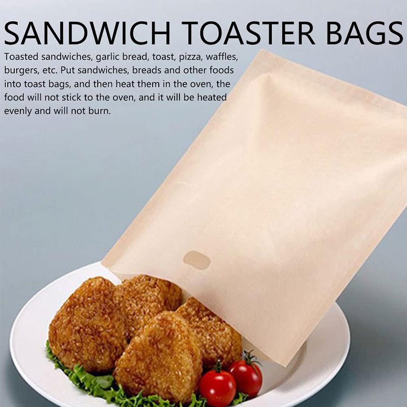 5Pcs 17x19cm High Temperature Resistant PTFE Toaster Bag Non-Stick Microwave Bread Bag (BPA Free, No FDA Certificate)