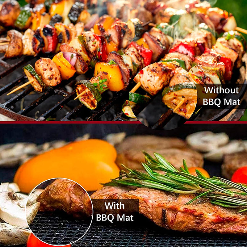 3Pcs 30x40cm Fiberglass High Temperature Resistant Barbecue Mesh Mat Non-stick Grilled Fish Mesh Pad (No FDA Certification, BPA-free)