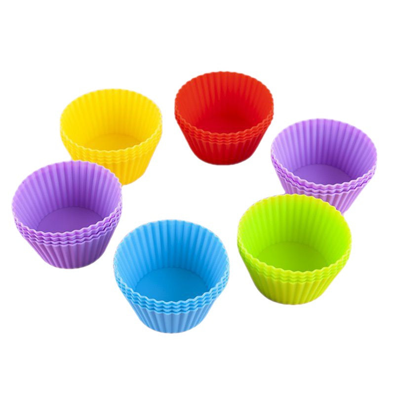 10Pcs 7cm Silicone Small Cake Cup Tart Muffin Cupcake Mold Kitchen Baking Molds (BPA-Free, No FDA Certificate)