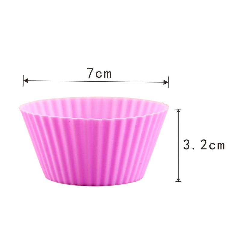 10Pcs 7cm Silicone Small Cake Cup Tart Muffin Cupcake Mold Kitchen Baking Molds (BPA-Free, No FDA Certificate)
