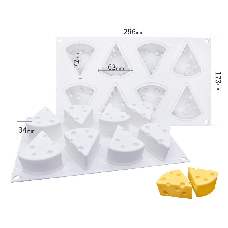 8-Grid Cheese Mousse Cake Mold Silicone Baking Mold DIY Soap Scented Candle Mold (BPA-Free, No FDA Certificate)