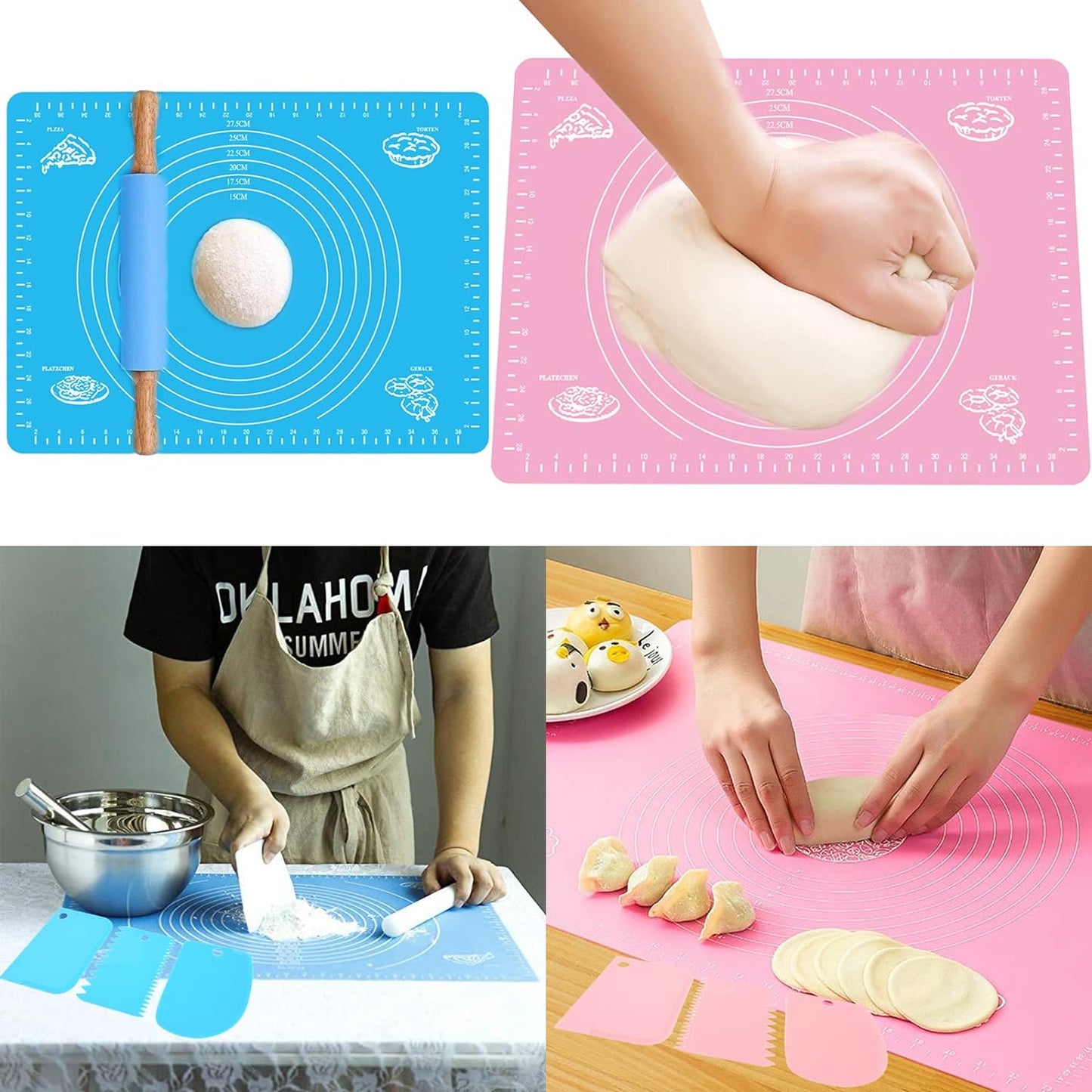 45x64CM Pastry Mat Non-stick Food-Safe Silicone Pad for Rolling Dough (BPA-Free, No FDA Certified)