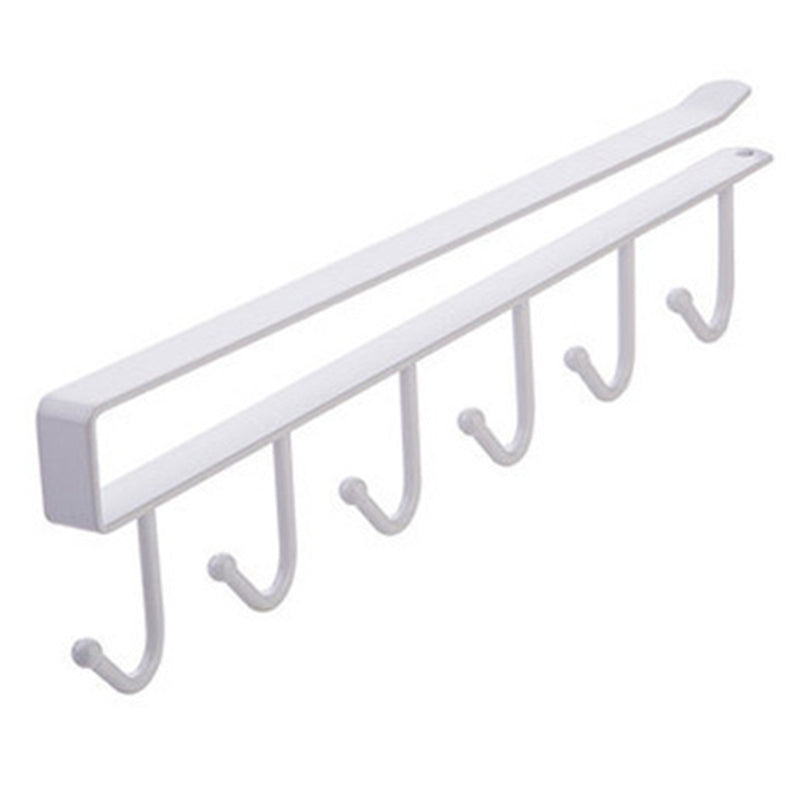 3Pcs / Set Iron Hanging Holder Under Kitchen Cabinet Mug Hanger Coffee Drinking Cup Holder Rack with 6 Hooks