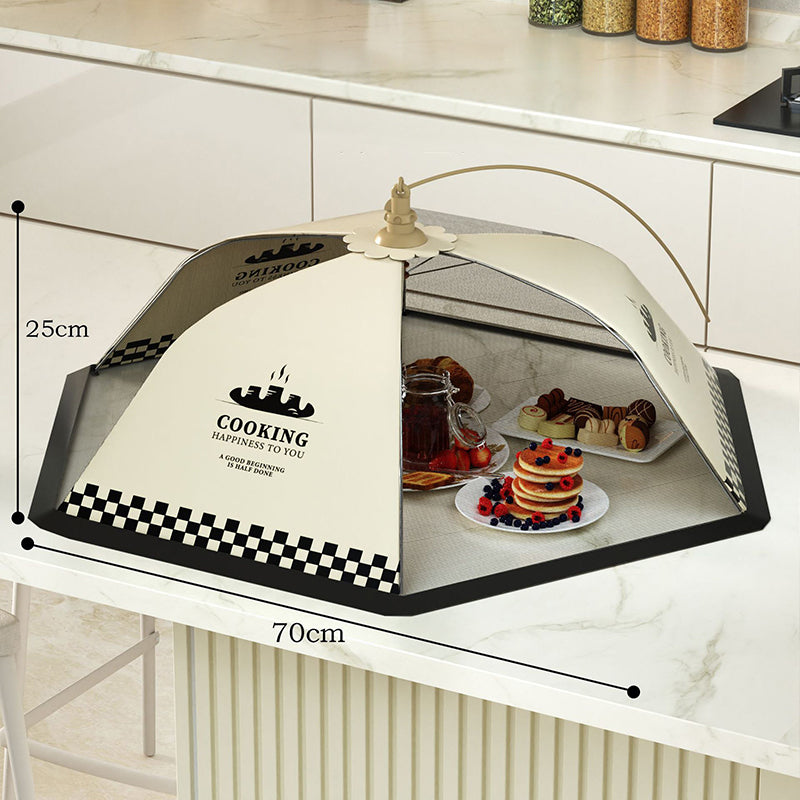70cm Food Cover Collapsible Umbrella Dining Table Anti-mosquito Net Mesh Food Tent