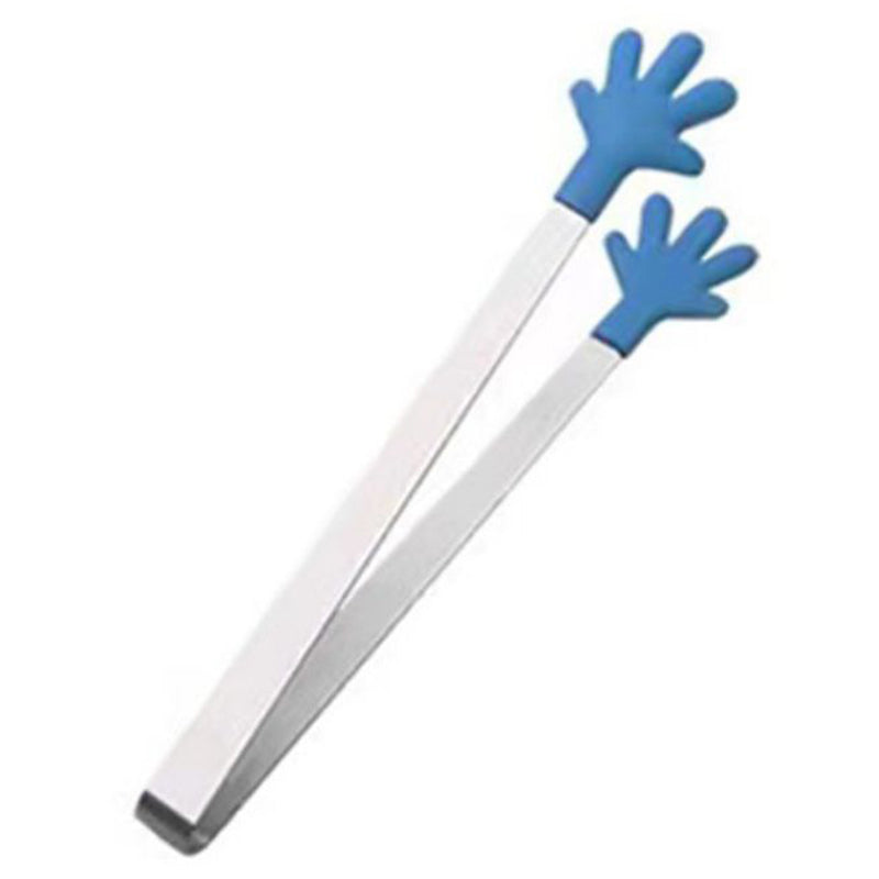 Cute Hand Shape Food Tong 430 Stainless Steel + Silicone Snack Dessert Cake Clip (No FDA Certificate, BPA Free)