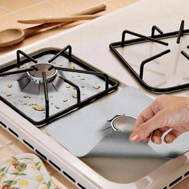 2PCS Fiberglass Cloth Oil-proof Covers Stove Burner Gas Stove Burner Liners Non-Stick Gas Range Protectors Mats