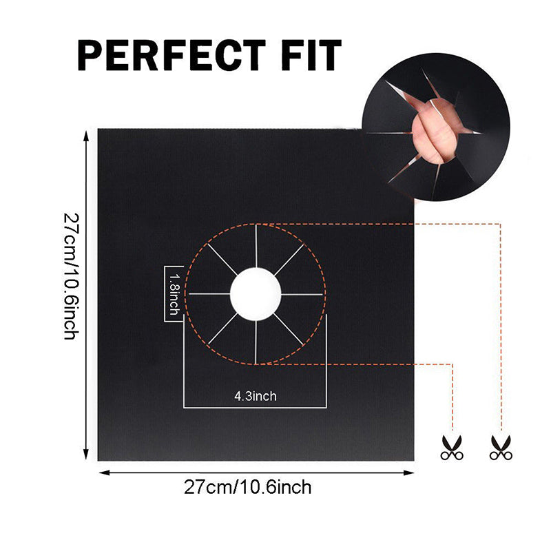 2PCS Fiberglass Cloth Oil-proof Covers Stove Burner Gas Stove Burner Liners Non-Stick Gas Range Protectors Mats