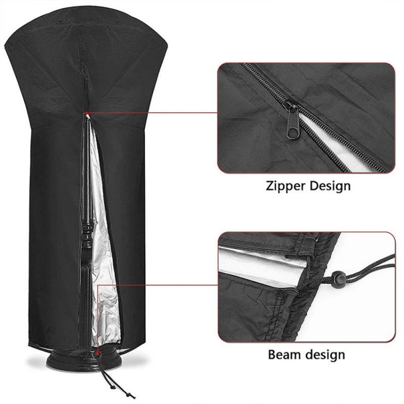 221x85x48cm Waterproof 210D Oxford Cloth Patio Heater Cover Dustproof Pyramid Vertical Outside Protection Cover